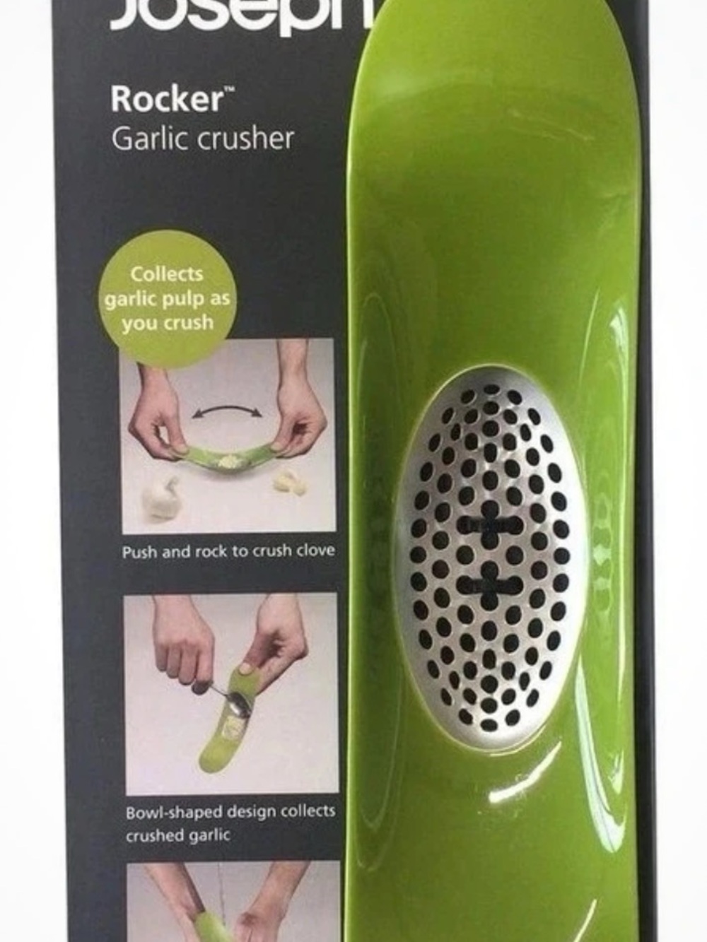 Joseph Joseph Rocker Garlic Crusher - Green